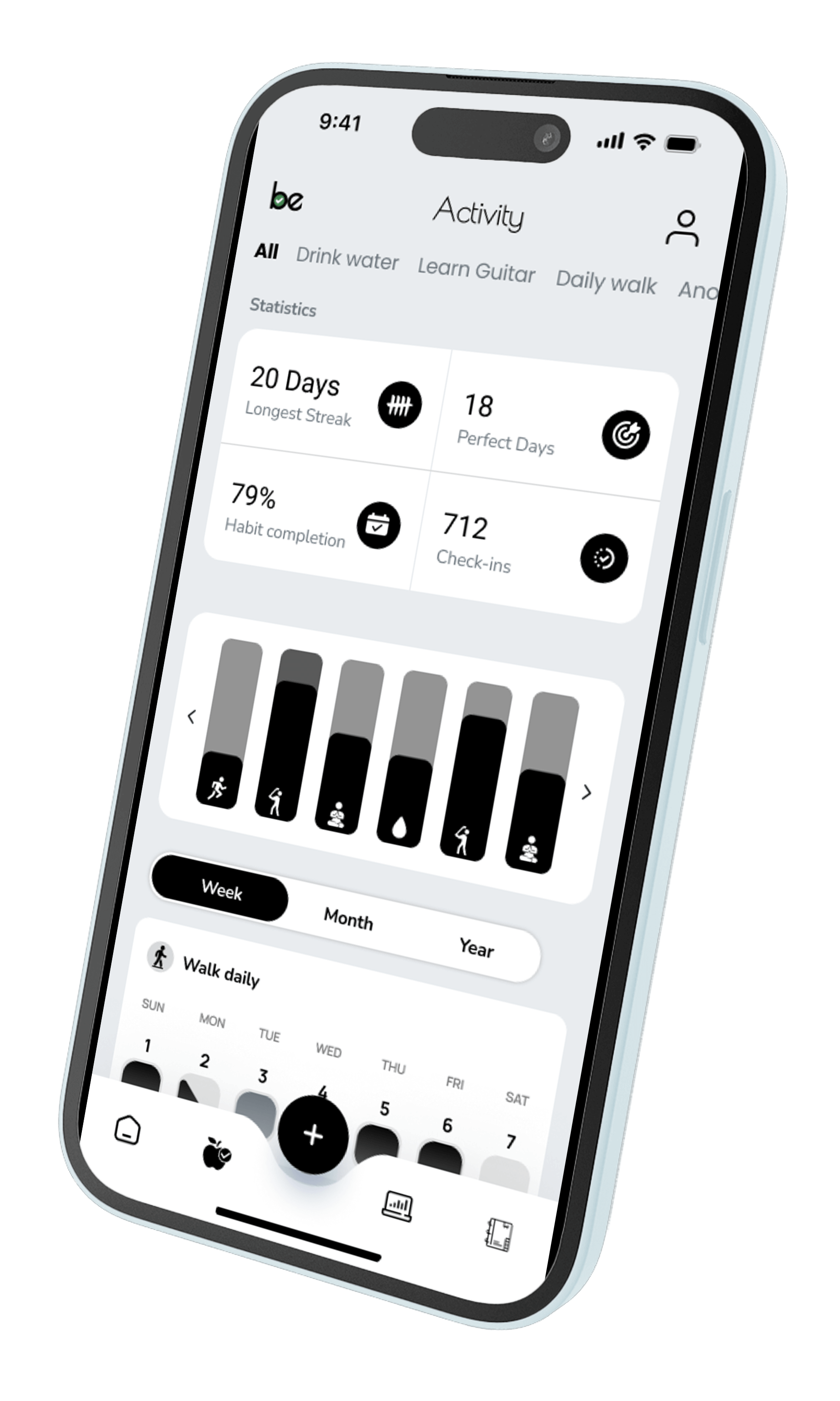 Best Habit Tracker App - Activity Tracking Screen